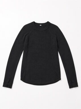 Lululemon Women’s Black 100% Merino Wool Long Sleeve Crew Neck Thumbhole Size M